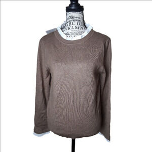 Zesica Womens Small Brown & White Sweater Nwt